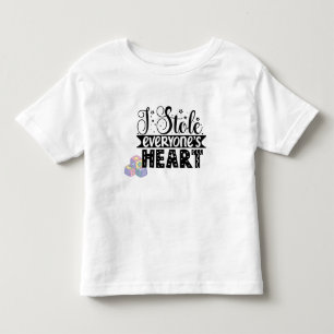 Camiseta infantil Roubei o coração de todos