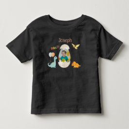 Camiseta Infantil Roupa de Aniversário de Dinossauro para Criança - 