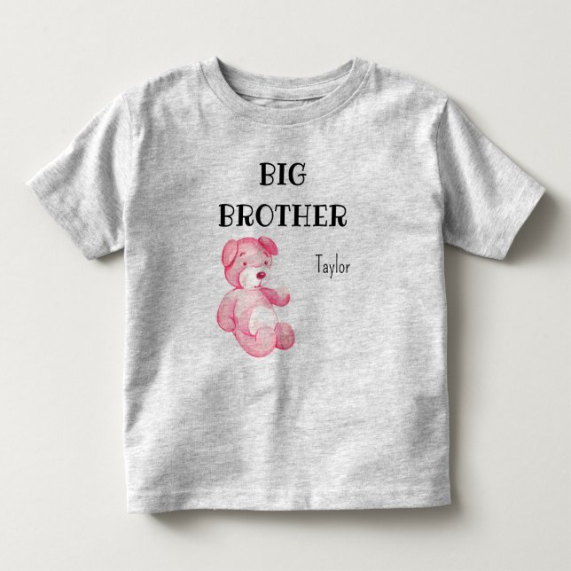 Camiseta Infantil Roupa de bebê menina para chá de bebê lindo irmão  (Frente)