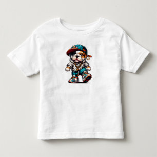 Camiseta Infantil Roupa de Rua Bonito Cachorro Bulldog Meninos