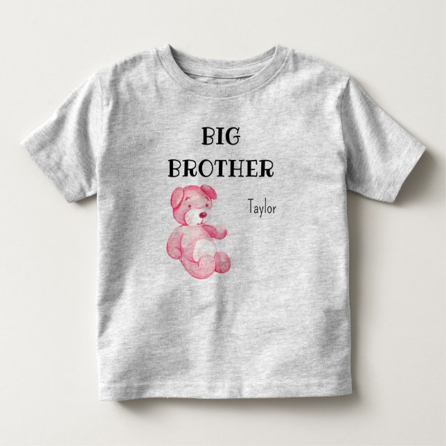 Camiseta Infantil Roupa para Chá de Bebê Menina Lindo Irmão Mais Vel (Frente)