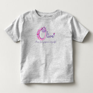 Camiseta Infantil Roupas com monograma da letra O significando nome 