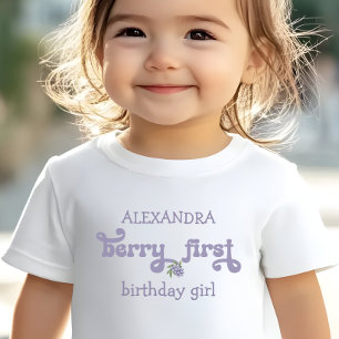 Camiseta Infantil Roxo Berry Primeira Fada Primeiro Aniversário