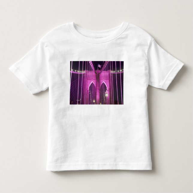 Camiseta Infantil Roxo do Lit da ponte de Brooklyn (Frente)