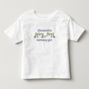 Camiseta Infantil Roxo Fada Primeiro Fruita Primeiro Aniversário