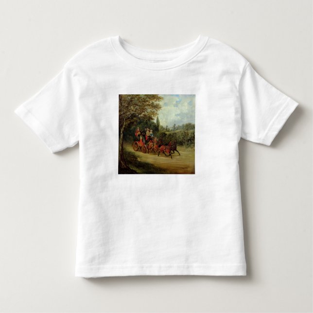 Camiseta Infantil Royal Mail treina com passageiros (óleo no canva (Frente)