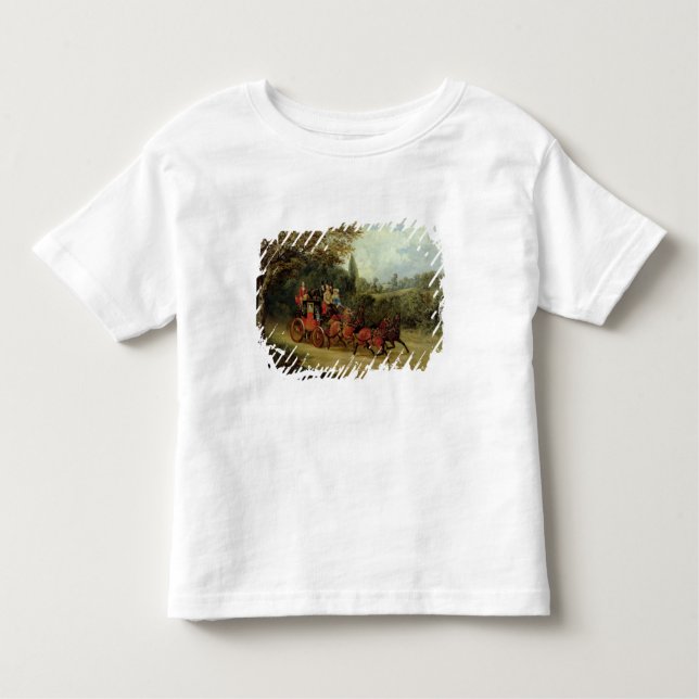 Camiseta Infantil Royal Mail treina com passageiros (óleo no canva (Frente)