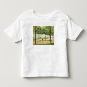 Camiseta Infantil Rua de Alfred Sisley de árvores de castanha