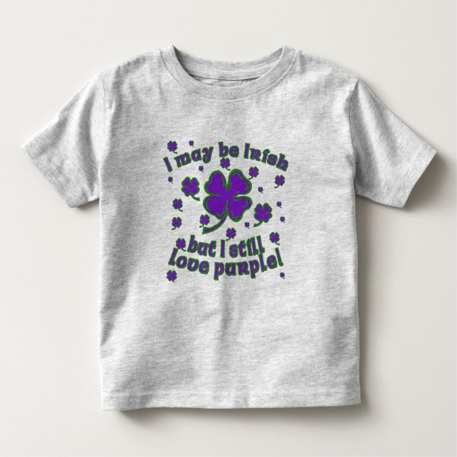 Camiseta Infantil Rua de Shamrock roxo. Design de Dia de Patrick (Frente)