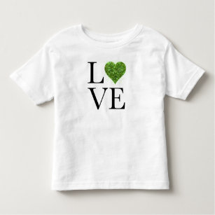 Camiseta Infantil Rua, dia de Patrick   Amor   corante de brilho ver