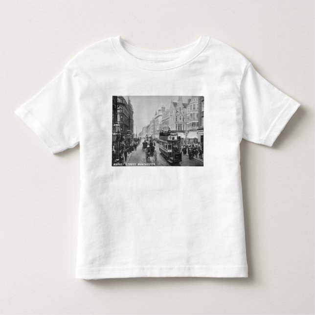 Camiseta Infantil Rua do mercado, Manchester, c.1910 (Frente)