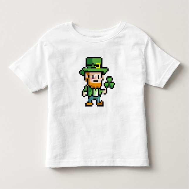Camiseta Infantil Rua Feliz Leprechaun Shamrock Lucky. Dia de Patric (Frente)