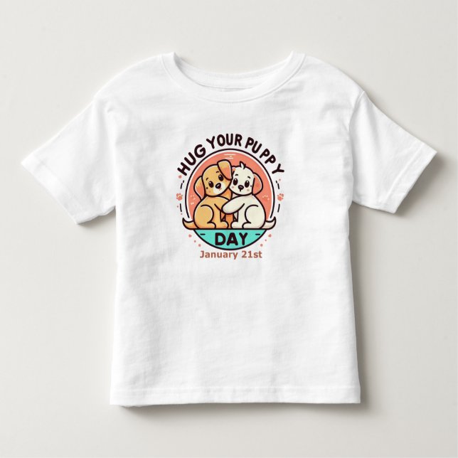Camiseta Infantil Rua Jan 210 - Abraçar seu dia de puppy (Frente)