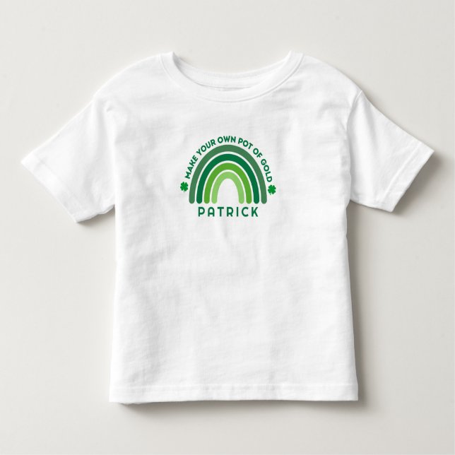 Camiseta Infantil Rua personalizada, Patrick é o seu Pote de Dourado (Frente)