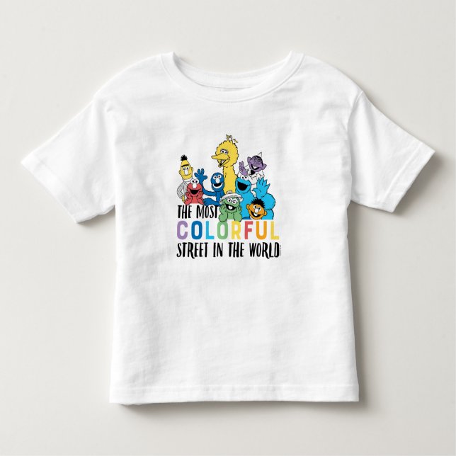 Camiseta Infantil Rua Sésamo | A Rua Mais Colorida (Frente)
