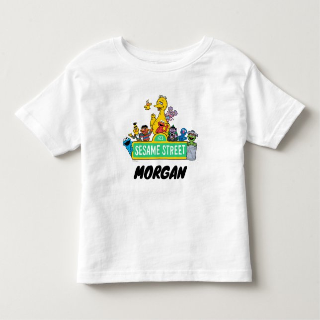 Camiseta Infantil Rua Sésamo | Adicione seu nome (Frente)