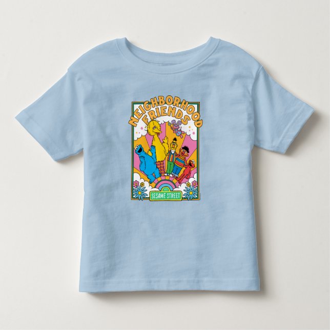 Camiseta Infantil Rua Sésamo | Amigos de vizinhança (Frente)