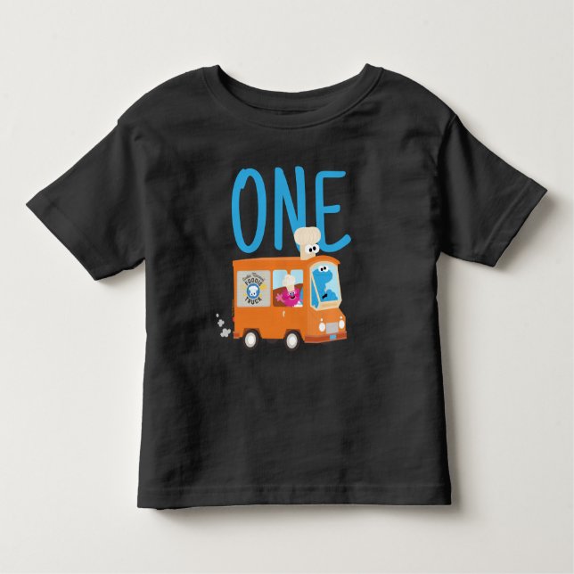 Camiseta Infantil Rua Sésamo | Aniversário do Caminhão de Comida de  (Frente)