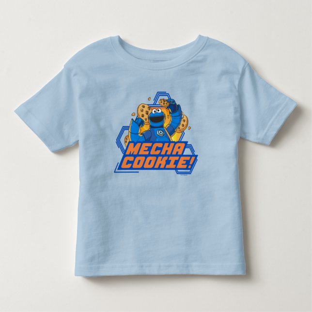 Camiseta Infantil Rua Sésamo | Cookie Monster Mecha Cookie! (Frente)