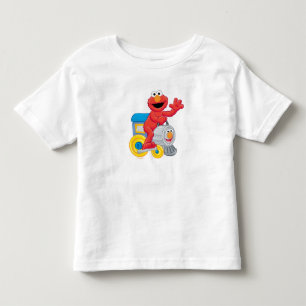 Camiseta Infantil Rua Sésamo Elmo Chugga Chugga Dois Dois Aniversári