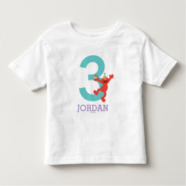 Camiseta Infantil Rua Sésamo | Elmo - Confetti aniversário de 3 anos