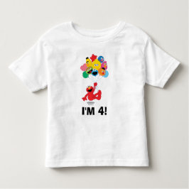 Camiseta Infantil Rua Sésamo | Elmo & Pals - 4.o aniversário