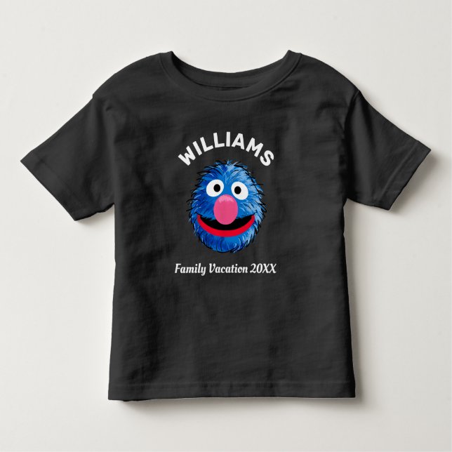 Camiseta Infantil Rua Sésamo | Férias Familiares Em Grover (Frente)