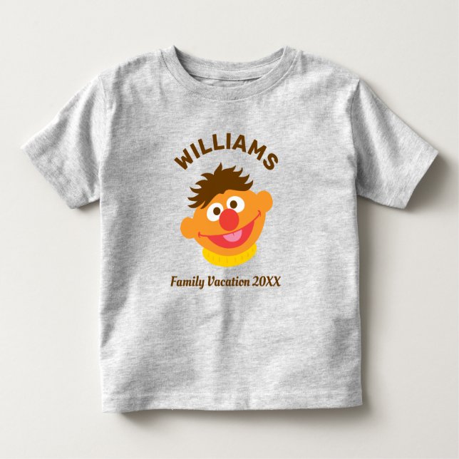 Camiseta Infantil Rua Sésamo | Férias Familiares Ernie (Frente)
