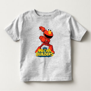 Camiseta Infantil Rua Sésamo   Mecha Builders Elmo