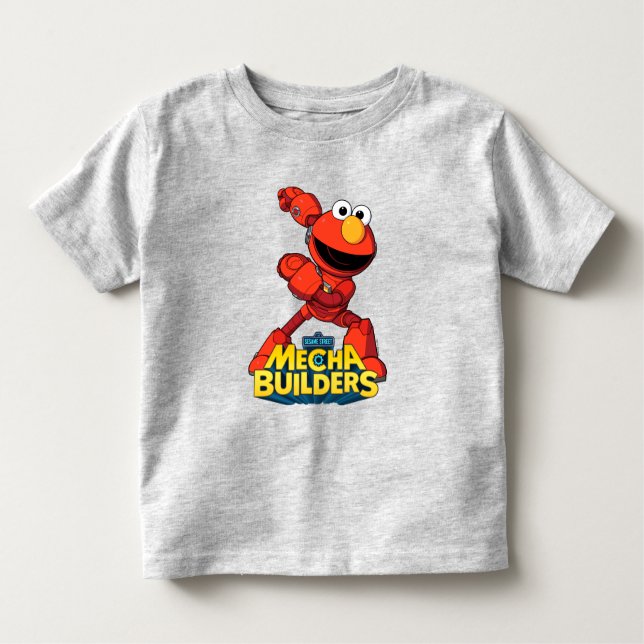 Camiseta Infantil Rua Sésamo | Mecha Builders Elmo (Frente)
