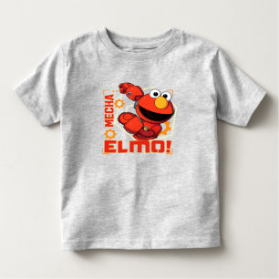 Camiseta Infantil Rua Sésamo   Mecha Builders Elmo Design