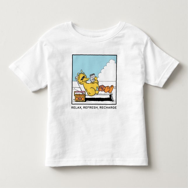 Camiseta Infantil Rua Sésamo | Recarregação de atualização do Big Bi (Frente)