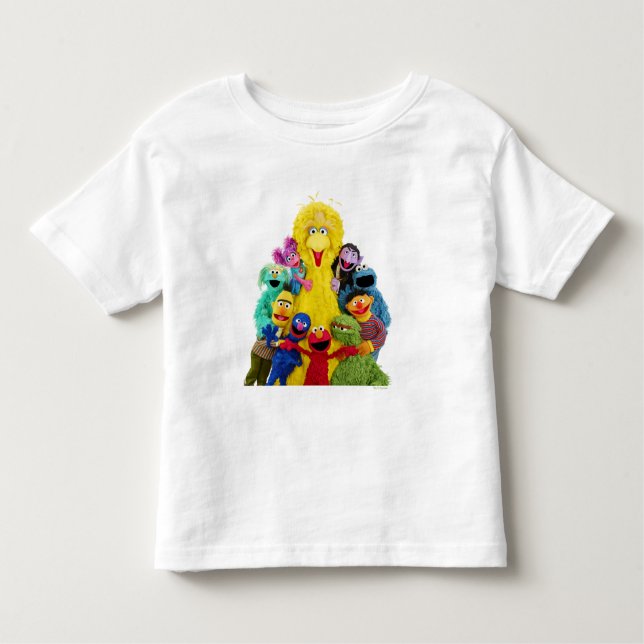 Camiseta Infantil Rua Sésamo | Retrato Colorido Divertido (Frente)