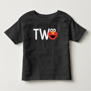 Camiseta Infantil Rua Sésamo   Rosto Elmo Eu sou Dois Aniversário