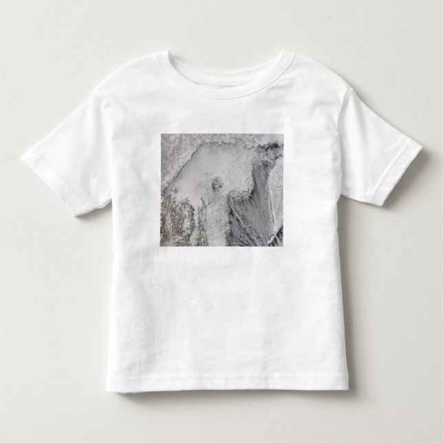 Camiseta Infantil Ruas de gelo e nuvens no mar de Okhotsk (Frente)