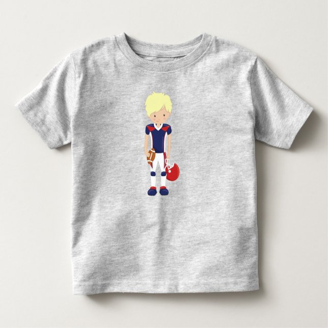 Camiseta Infantil Rugby, Futebol Americano, Cute Boy, Cabelo Loiro (Frente)