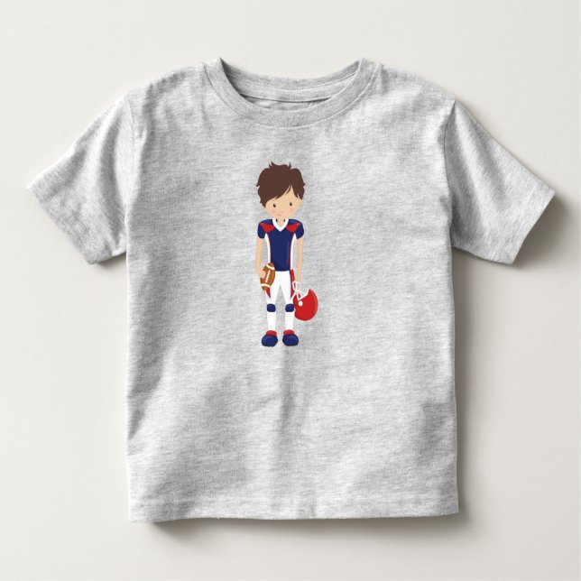 Camiseta Infantil Rugby, Futebol Americano, Garoto Bonito, Cabelo Ca (Frente)