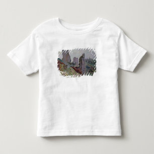 Camiseta Infantil Ruínas na névoa em Crozant, 1894 (óleo em canva
