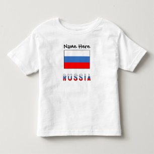 Camiseta Infantil Rússia Bandeira Russa Preta Personalização