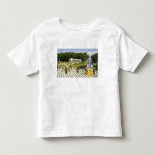 Camiseta Infantil Rússia. Petrodvorets. Palácio Peterhof. Pedro, o