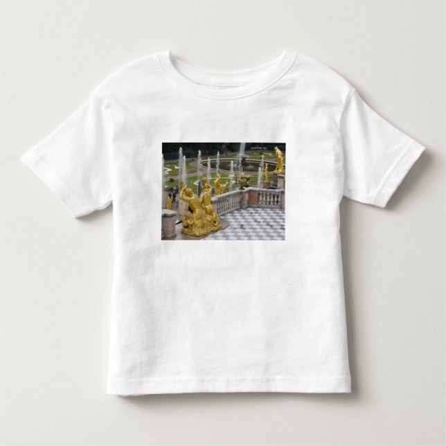 Camiseta Infantil Rússia, Ruas. Petersburgo, Peterhoff (também conhe (Frente)