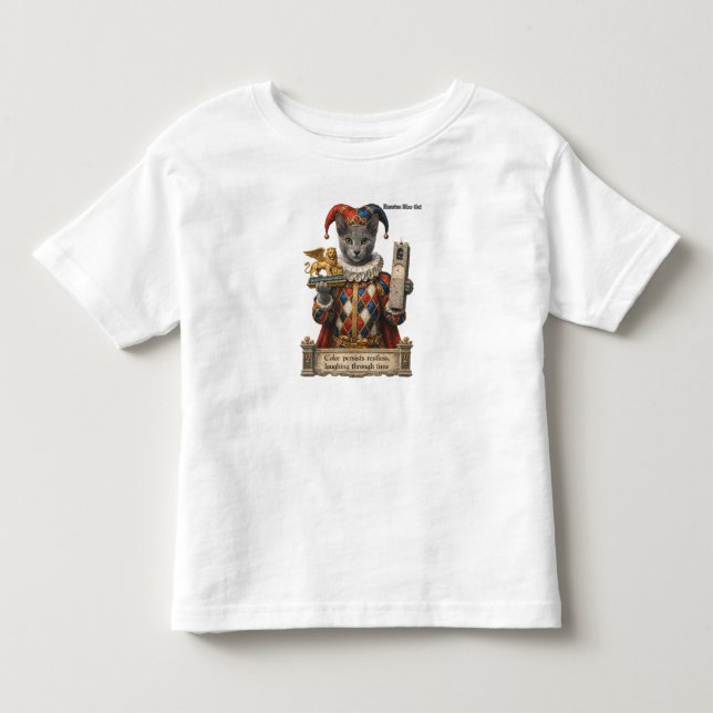 Camiseta Infantil Russian Blue Arlequin Cat (Frente)