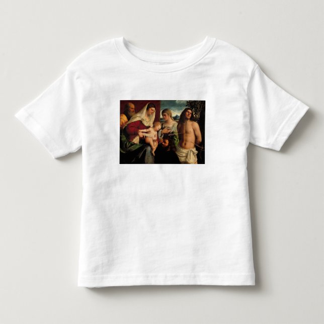 Camiseta Infantil Sacros Conversatione com SS. Catherine, Sebastian (Frente)