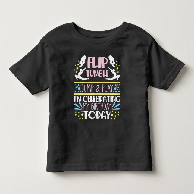 Camiseta Infantil Sacudir de aniversário do ginásio Jump (Frente)