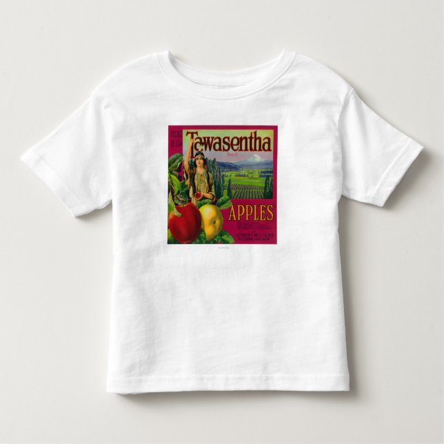 Camiseta Infantil Salmões brancos, Washington - Tawasentha Apple (Frente)