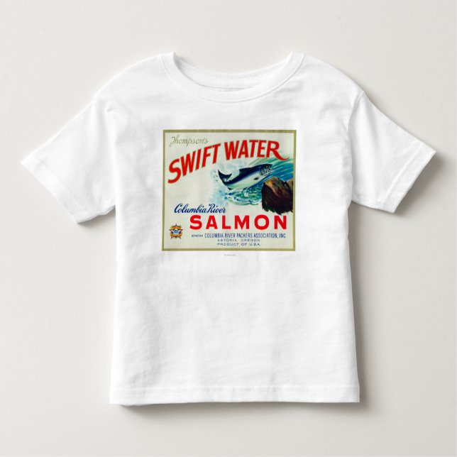 Camiseta Infantil Salmões rápidos da água de Astoria, Oregon - de (Frente)