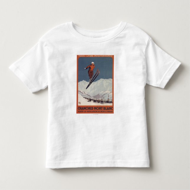 Camiseta Infantil Salto de esqui - poster olímpico do Promo de PLM (Frente)