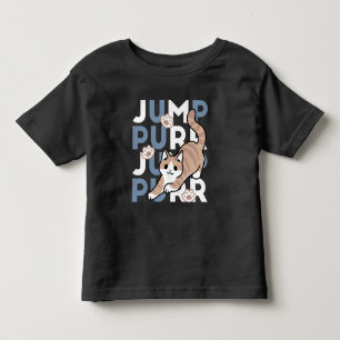 Camiseta Infantil Salto Purr de Salto: Design de Gato Reproduzível c