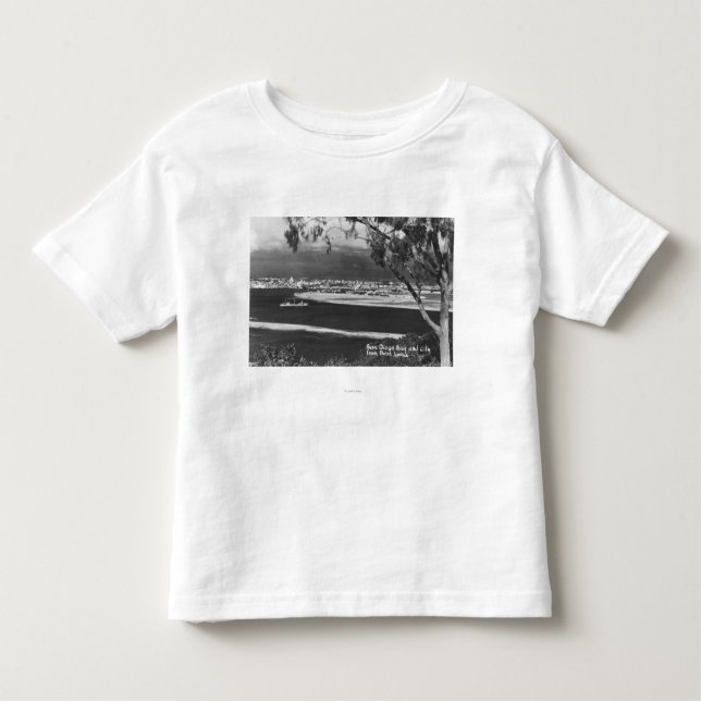Camiseta Infantil San Diego, baía de CA e cidade do Point Loma (Frente)