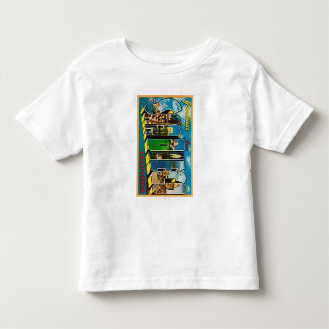 Camiseta Infantil San Diego, Califórnia - grandes cenas da letra (Frente)